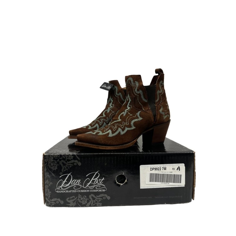 Dan Post Vallejo Boots Size: 7 Brand New in Box Western Booties Turquoise Brown - Picture 9 of 14
